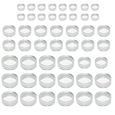 48 PCS(3 size 1.77in & 1.26in & 0.67in)Sphere stand,Acrylic Display Stand Clear Ring Baseball Stands Plastic Round Display Stand for Golf