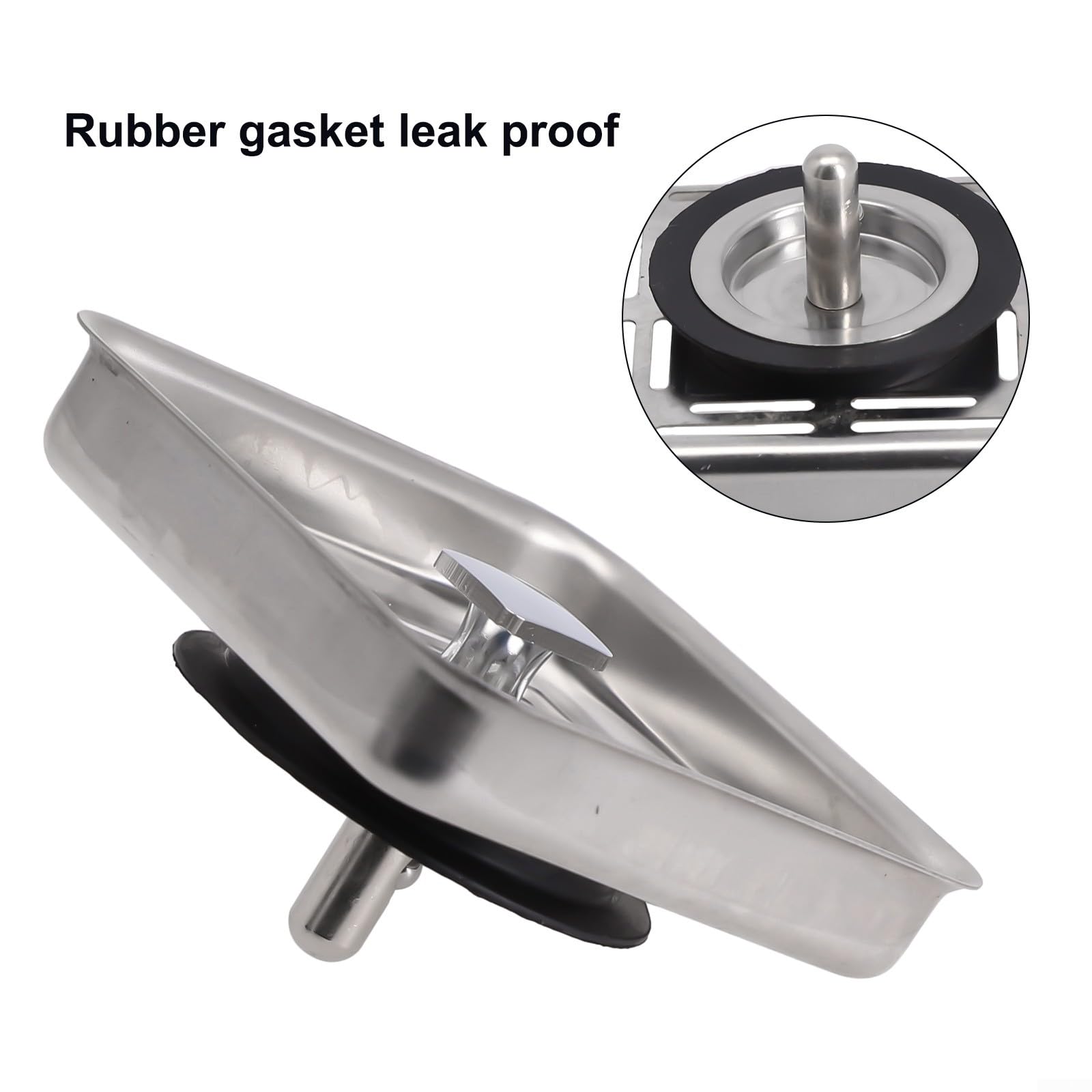 SPORTARC Square Kitchen Sink Strainer, Stainless Steel Kitchen Sink Strainer Drainer, Sink Anti-Blocking Mesh Stopper Basket Strainer Waste Plug