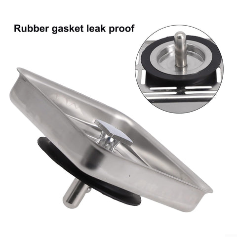 SPORTARC Square Kitchen Sink Strainer, Stainless Steel Kitchen Sink Strainer Drainer, Sink Anti-Blocking Mesh Stopper Basket Strainer Waste Plug