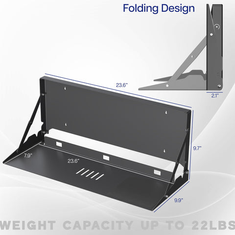 VIVO Black Flip Down 24 Inch Keyboard Tray Wall Mount, Mount-FDKB1
