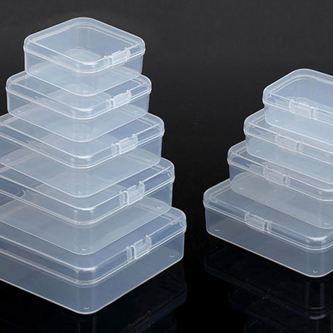 Leliafleury 9.4x9.4x3cm Transparent Plastic Organizer, 5Pcs Empty Mini Square Storage Containers Clear Plastic Storage Boxes with Lids for Small Items