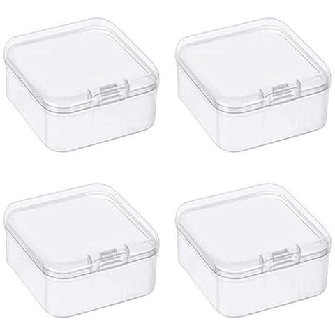 Leliafleury 9.4x9.4x3cm Transparent Plastic Organizer, 5Pcs Empty Mini Square Storage Containers Clear Plastic Storage Boxes with Lids for Small Items