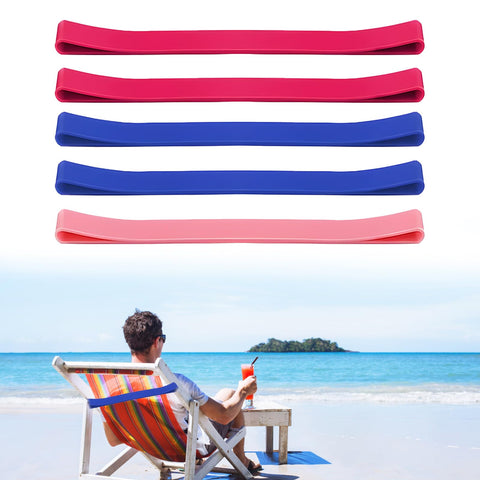 Towel Bands for Sun Loungers, 5 Pack Windproof Sunbed Towel Bands, High Elasticity Towel Bands for Pool, Chairs, Cruise