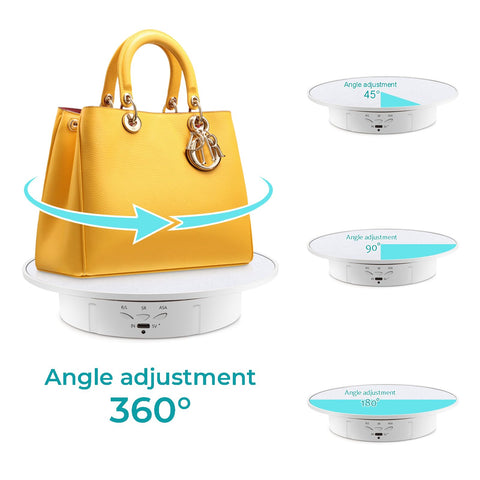 Leadleds Electric Rotation Display Stand, 360 Degree Motorised Photography Turntable for Jewelry, Collectible or Craft fairs Display, Load 5 kg