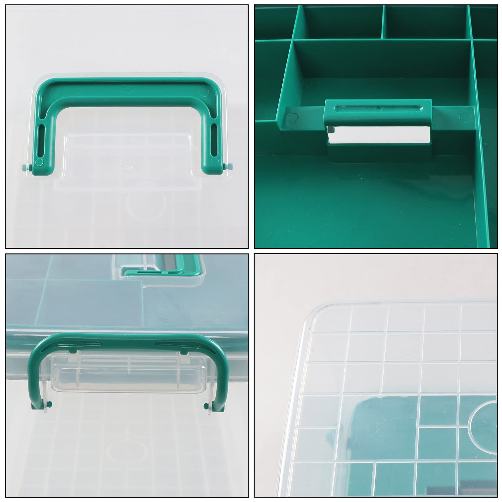 Ikando Plastic First Aid Box, Clear Medicine Storage Organizer Case