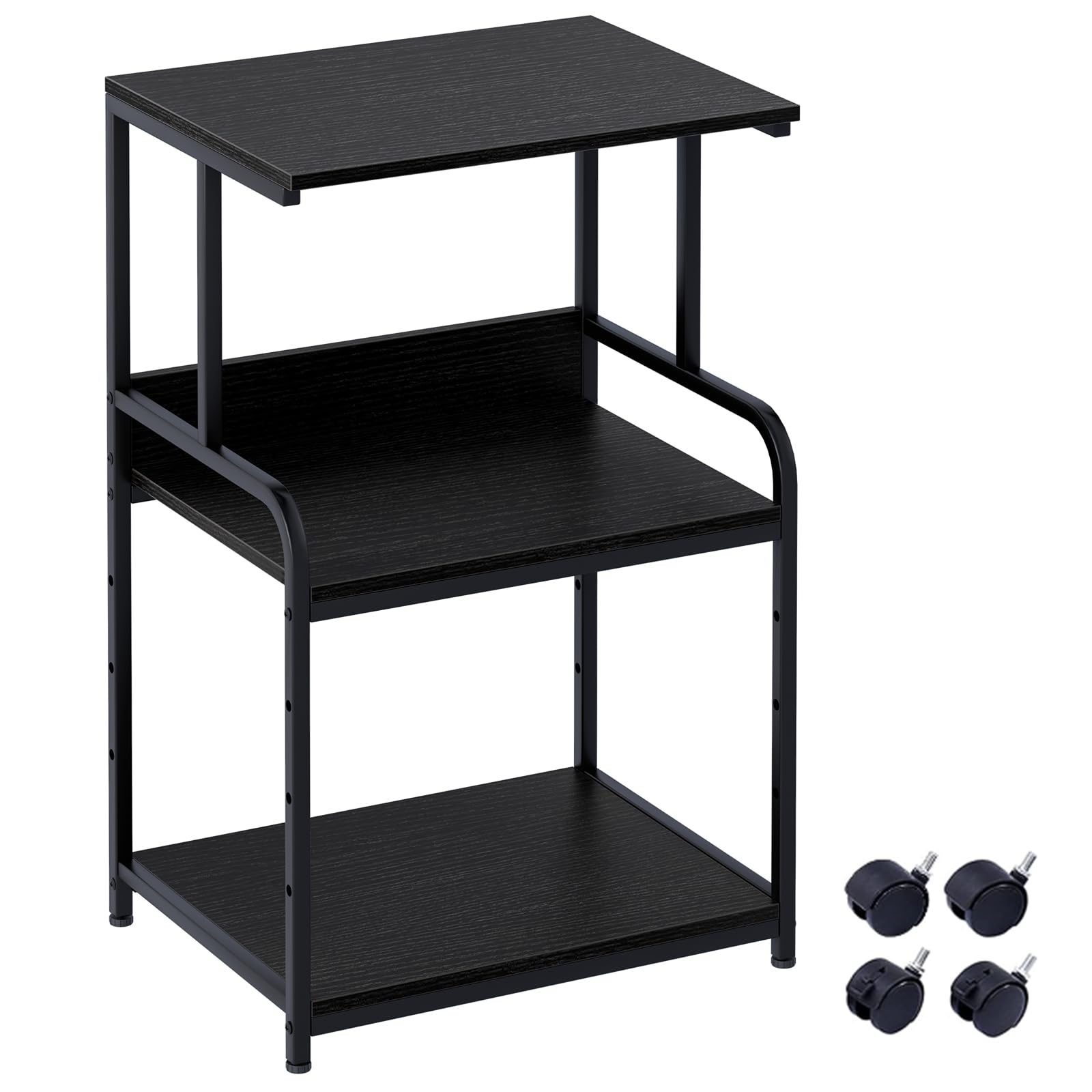 3-Tier Printer Stand Table with Storage,3d Printer Shelf,Multi-Purpose Printer Organizer With Shelf and Wheels