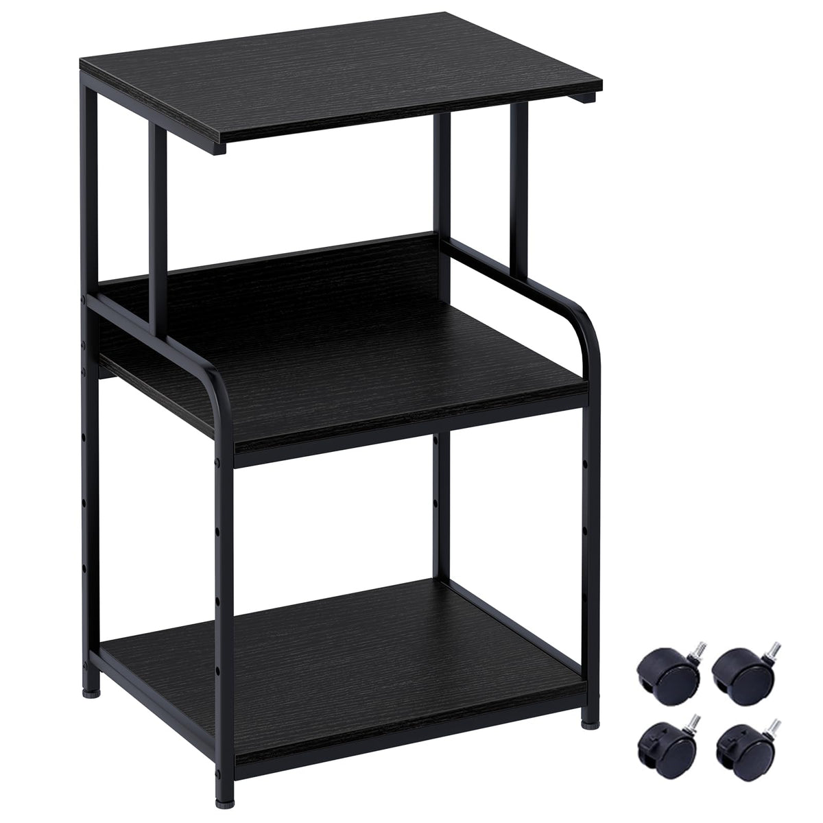 3-Tier Printer Stand Table with Storage,3d Printer Shelf,Multi-Purpose Printer Organizer With Shelf and Wheels