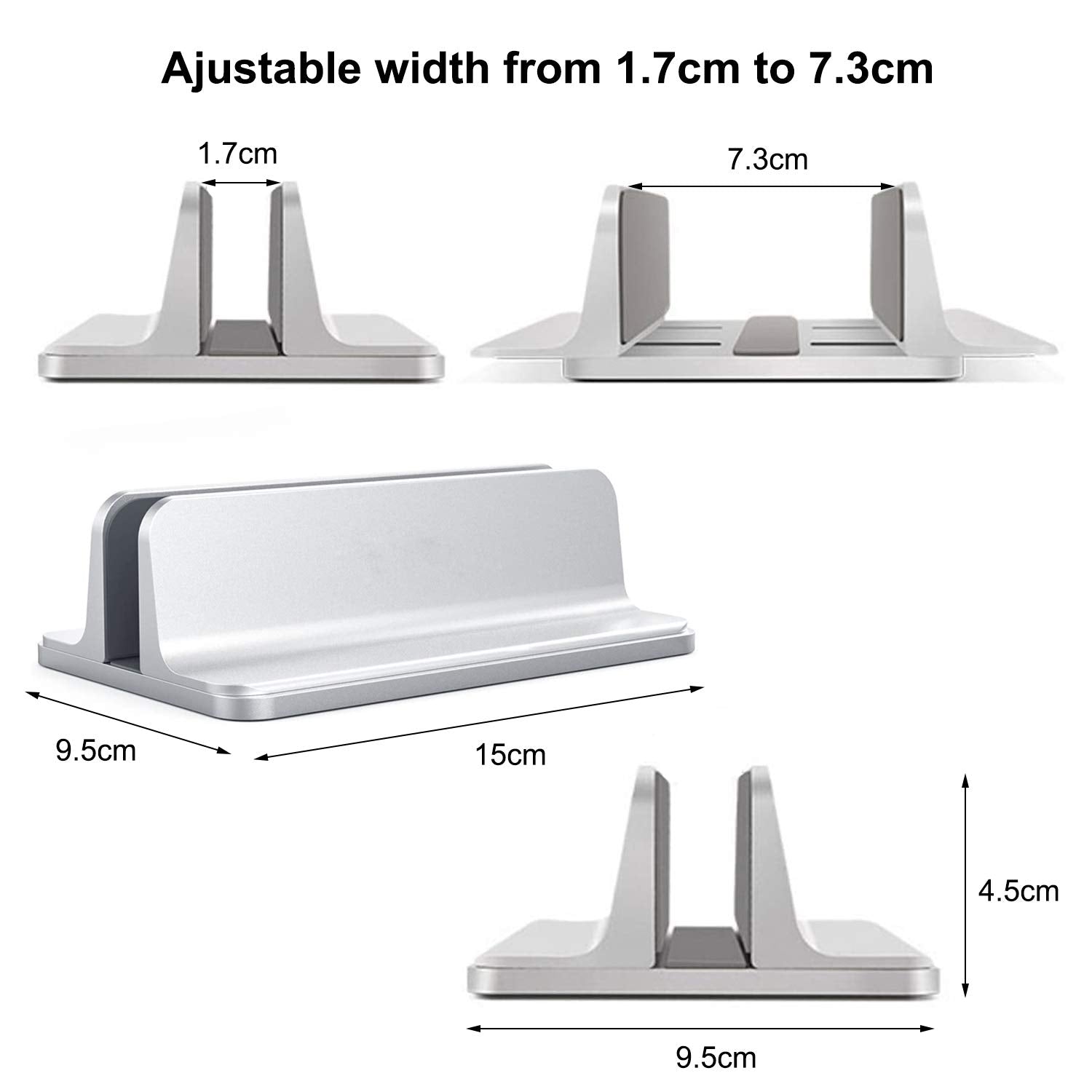 Oranlife Vertical Laptop Stand Holder, Silver
