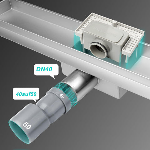 iYueMps Linear Shower Drain 600mm Stainless Steel Invisible Floor Drain