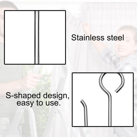 Uskerb Metal Curtain Hooks (20Pcs) - Versatile Track Hooks for Windows, Doors & Showers
