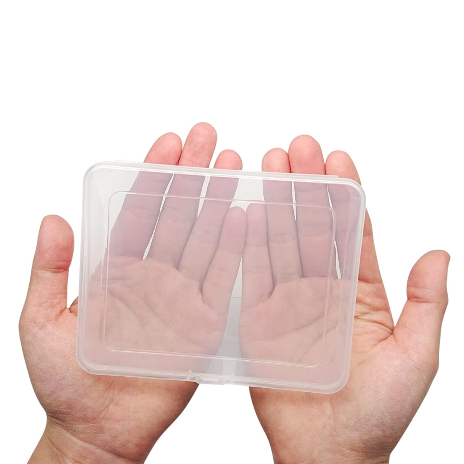 Goiio 12 Pcs Mini Plastic Storage Containers Box with Lid, 5x4x1.3 Inches Clear Rectangle Box for Collecting Small Items, Beads, Game Pieces