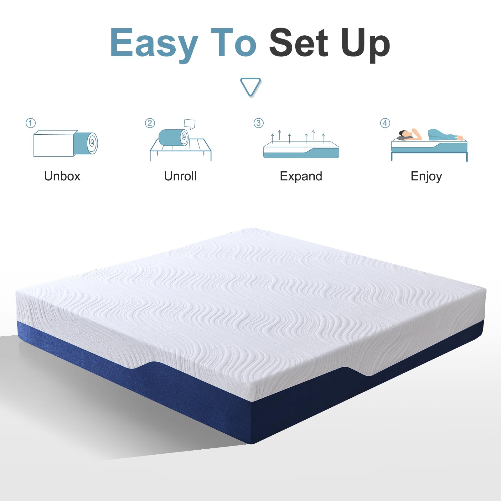 Hiimgo King Mattress Medium Firm Memory Foam Mattress 150x200x20cm