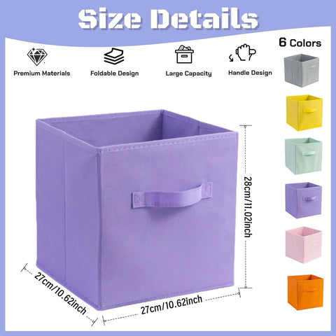 Siocok Cube Storage Boxes, 6 Pack Collapsible Fabric Storage Cube Organiser Bins with Handles