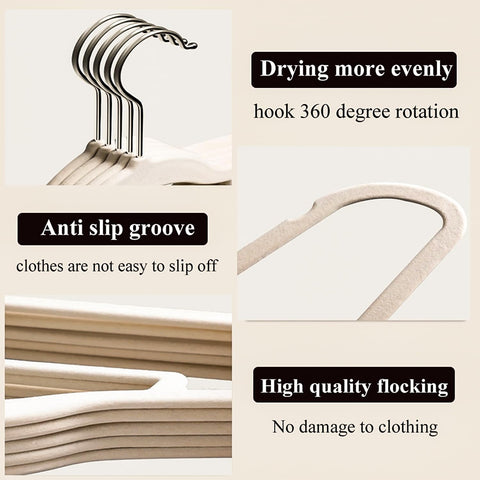 Baby Velvet Hanger 10Pcs, Non-Slip Kids Coat Hangers, Ultra-Slim Space Saving Toddler Children's Hangers for Clothes