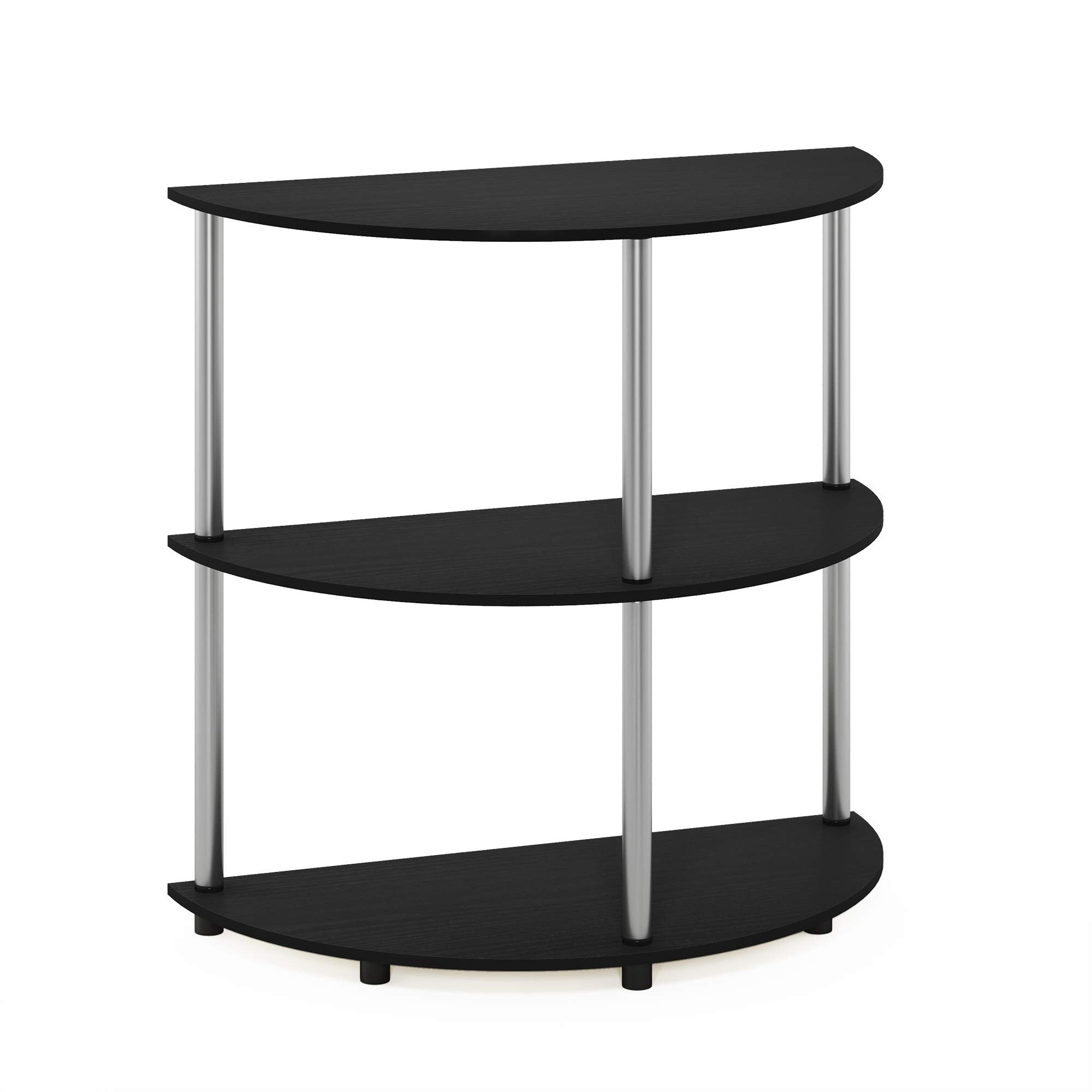 Furinno Frans Turn-N-Tube Half Round Console Table, Black Oak, 79 (W) x 78.1 (H) x 39.5 (D) cm