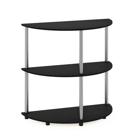 Furinno Frans Turn-N-Tube Half Round Console Table, Black Oak, 79 (W) x 78.1 (H) x 39.5 (D) cm