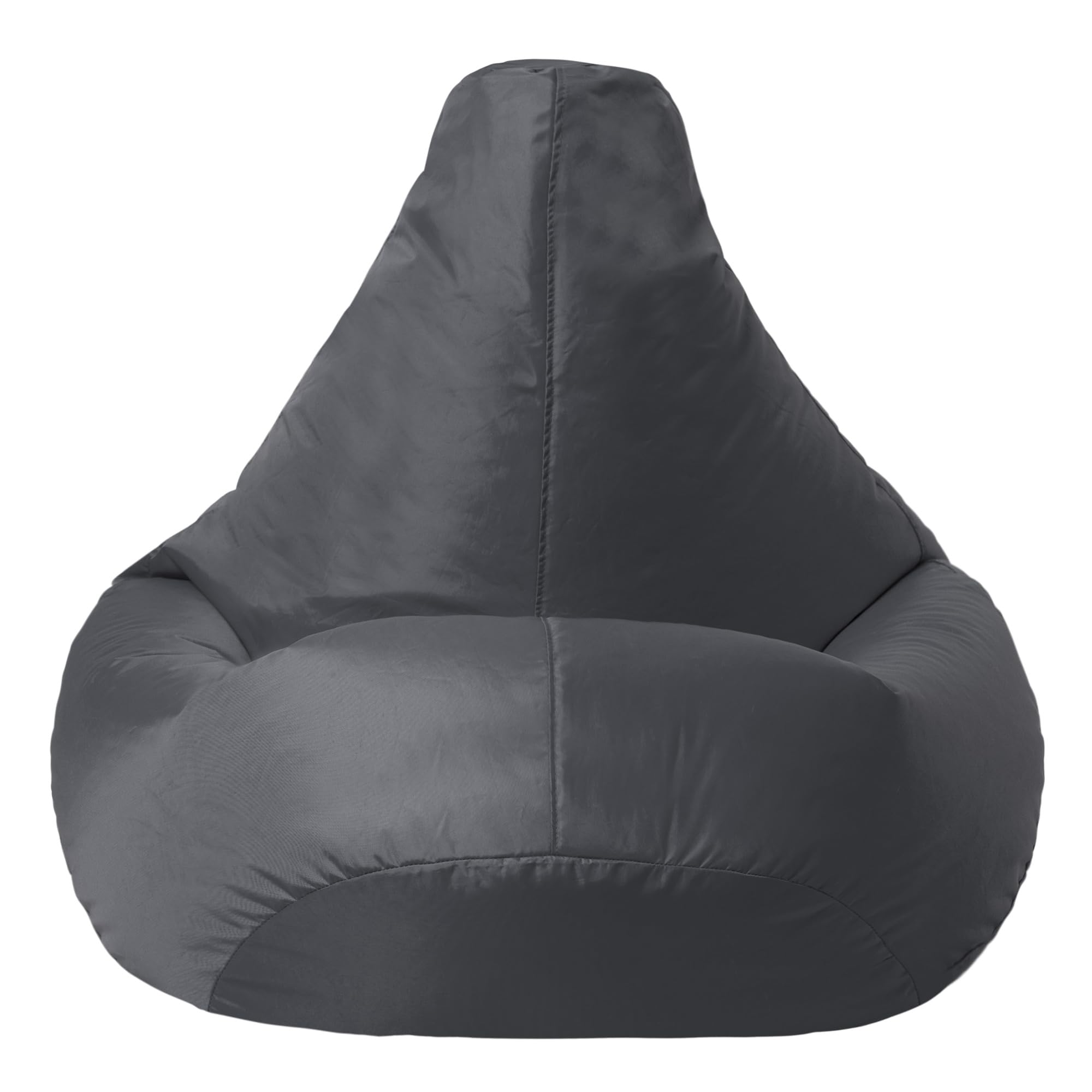 Bean Bag Bazaar High Back Recliner Bean Bag Chair, Dark Grey, Indoor Outdoor Beanbag, Water Resistant Fabric, Large Beanbag with Filling Included