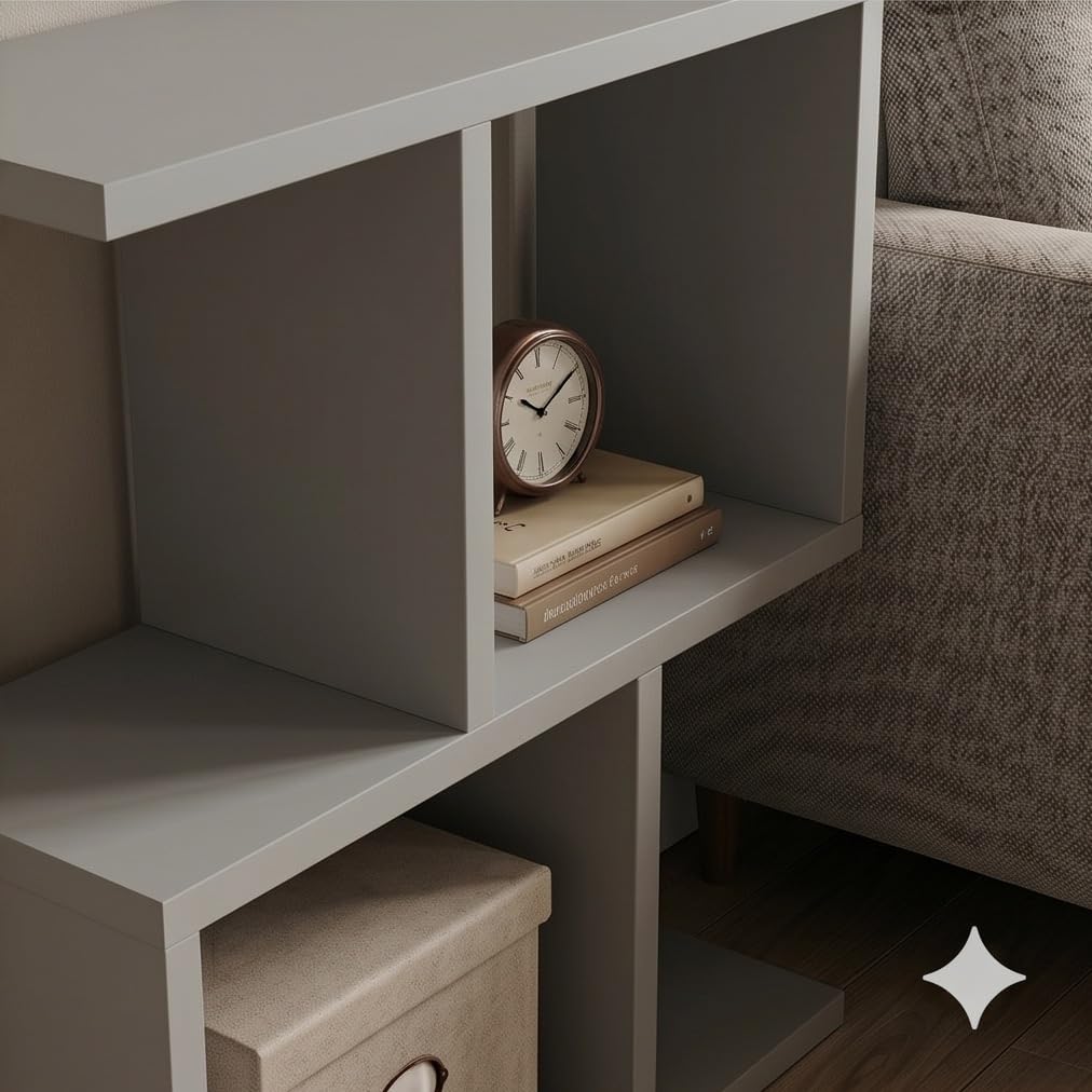 Narrow Side Table Eden 60, Slim Bedside Table, 2 Tier Sofa End Table with Storage Shelf, Small Accent Table, Plant Stand for Living Room, Bedroom