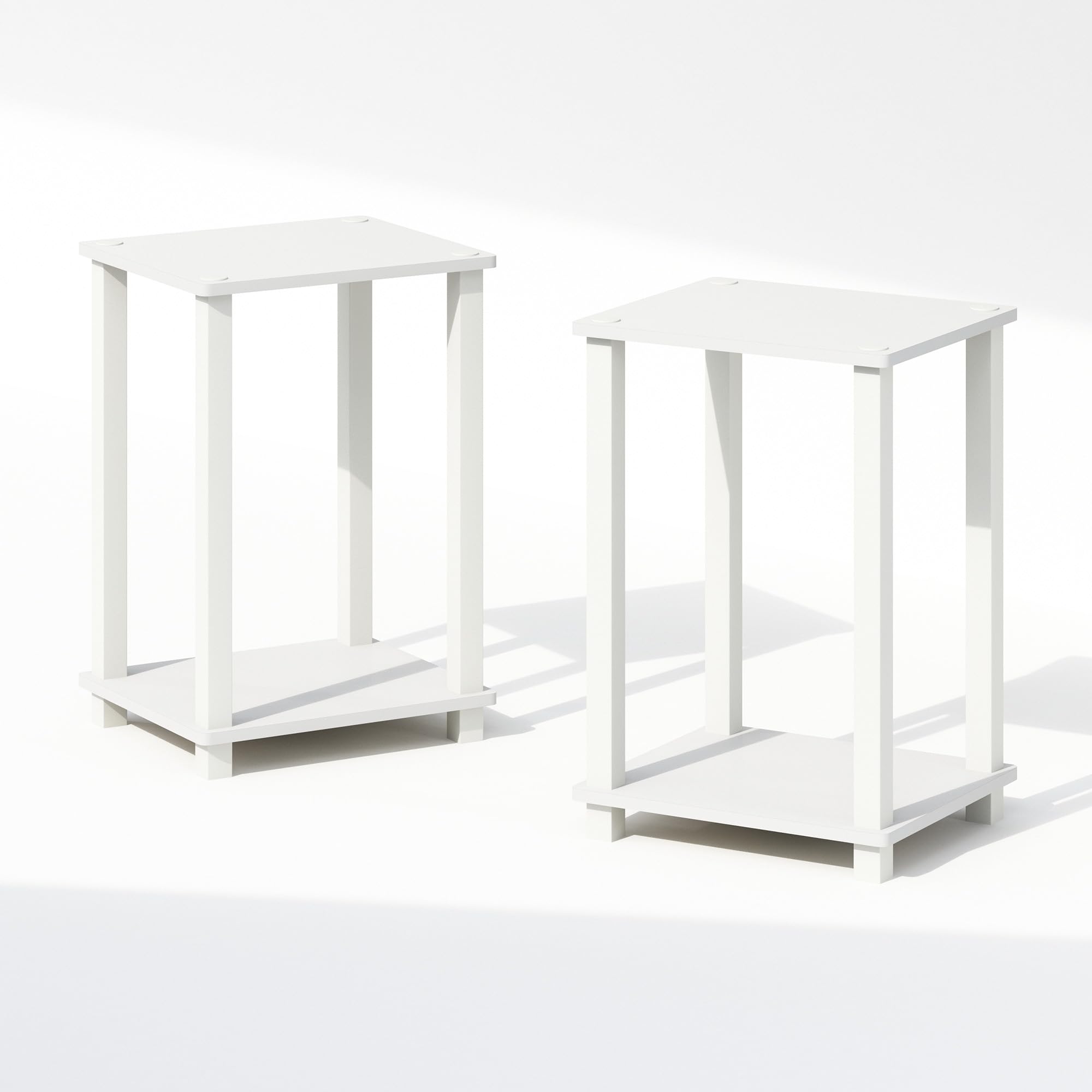 Furinno SIMPLISTIC Night Stand Set of 2, 2-Tier Small Nightstand with Open Shelf, Toolless Bedside Table, End Table, Side Table, for Bedroom