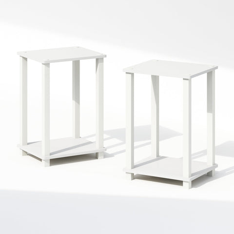Furinno SIMPLISTIC Night Stand Set of 2, 2-Tier Small Nightstand with Open Shelf, Toolless Bedside Table, End Table, Side Table, for Bedroom