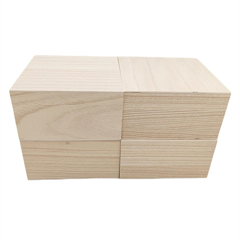 Anktily 4PCS Unfinished Wooden Box with Top Lid, 15x15x8cm Small Square Wood Keepsake Box,Rustic Wood Container Boxes for Crafts, Home Storage