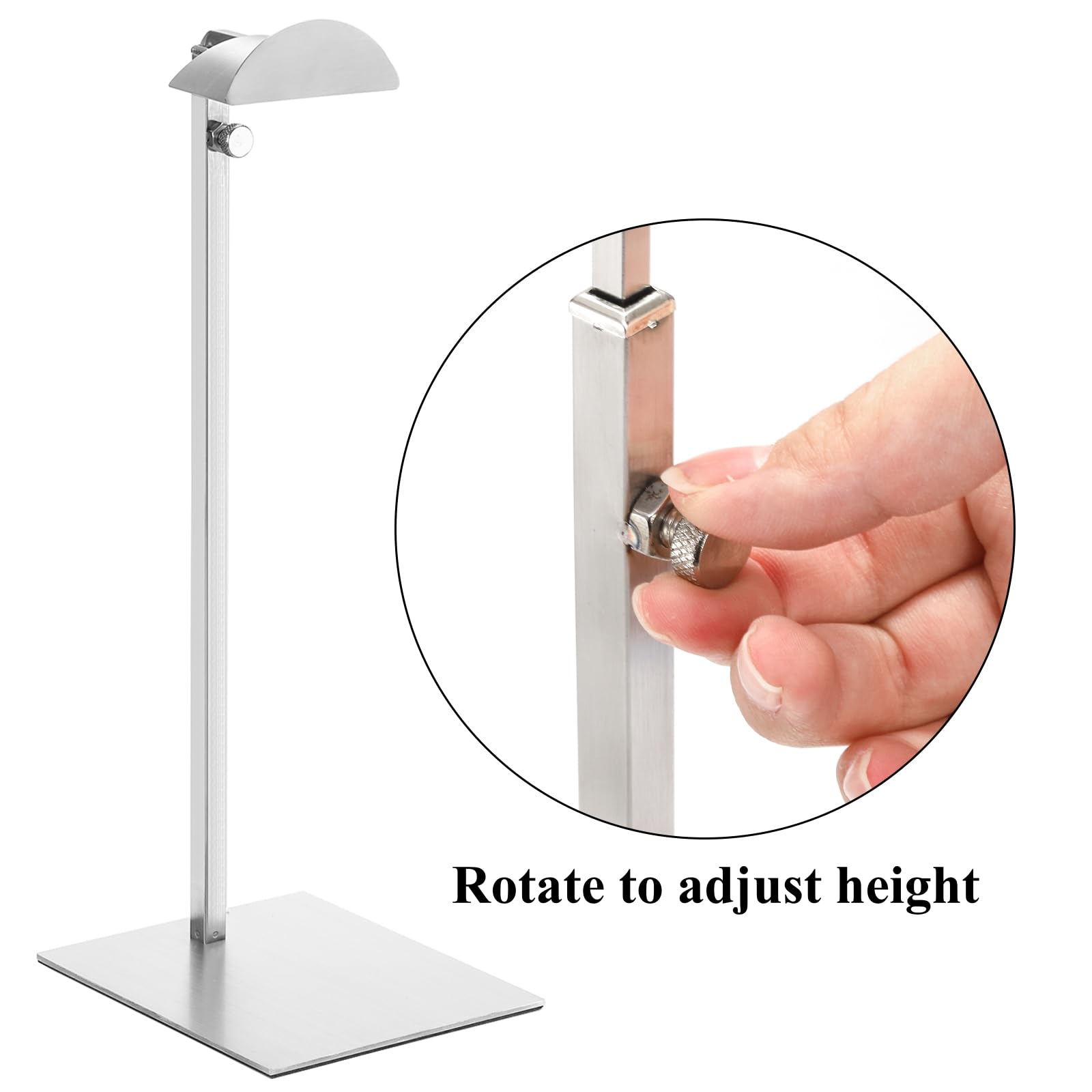 Hacaroa 3 Pack Purse Display Stand Stainless Steel, Adjustable Height Metal Handbag Holder Single Bag Jewelry Display Rack for Home, Boutique Store