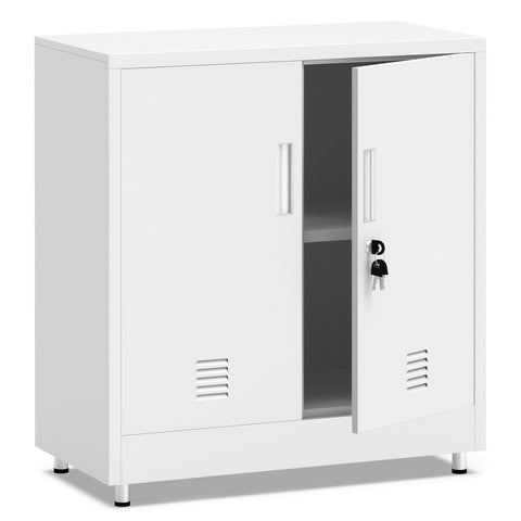 JINKUR Metal Storage Cabinet with Locking Doors and Adjustable Shelf, Small Lockable Sideboard Buffet Cabinet for Home, Office, Entryway, Hallway