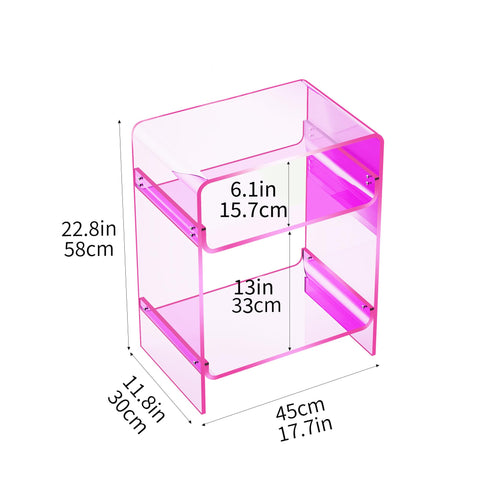 solaround Acrylic Side Table, 45 x 30 x 58 cm, Pink