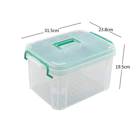 Callyne Set of 1 Clear Storage Box Container, Family First Aid Box Medicine Box Organizer