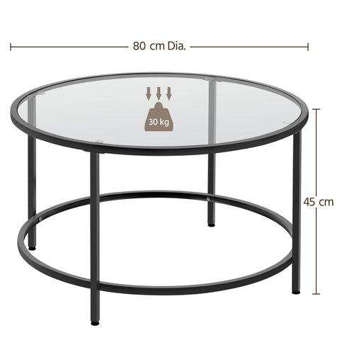 Yaheetech Round Coffee Table Black