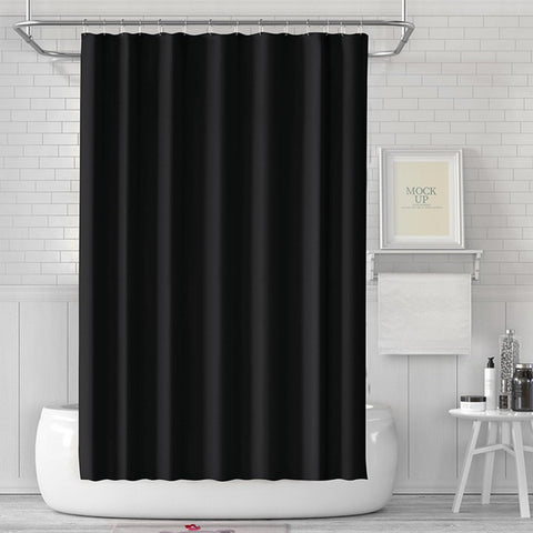 COSORO PEVA Shower Curtain 180x180cm,Heavy Duty Plastic Black Weighted Shower Curtains Mould Proof Resistant Waterproof Bath Curtains with 3 Magnet