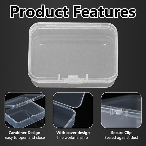 WYAN 18Pcs Transparent Boxes, Bead Storage Box, Containers Rectangle, Containers Box Case with Flip-Up Lids, Storage Containers