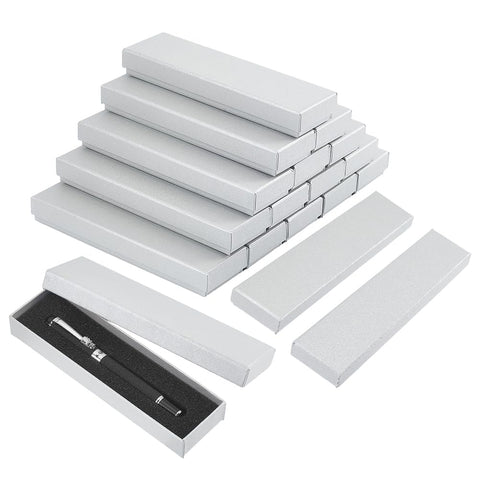 BENECREAT 16Pcs Empty Pen Gift Boxes, 18x5.1x2.4cm/7.1x2x1 Inch Cardboard Pen Cases with Sponge for Jewelry Collection Gift Packaging Office Supplies