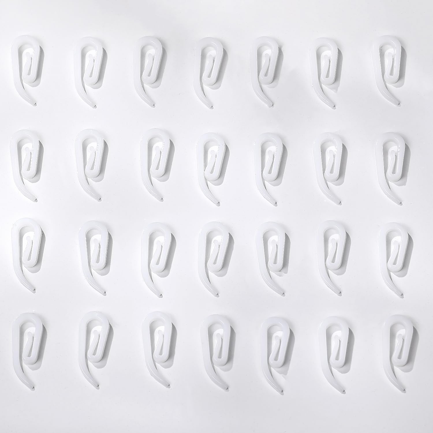 Curtain Hooks Plastic White Pack of 120, 2.8x1.2cm, Drapery Hooks for Windows, Doors and Shower Curtains Fits Most of Curtains