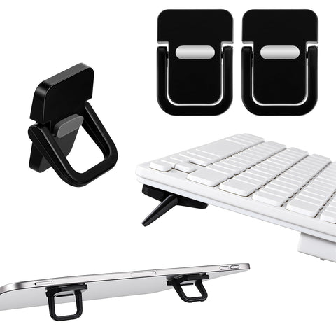 Sorcristy 2 PCS Computer Keyboard Stand, Keyboards Riser Adjustable Black Laptop Stand Portable Mini Self-Adhesive Foldable Feet Keyboard Lift for