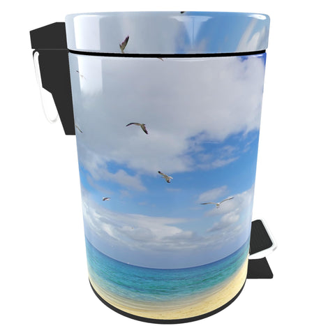 Sanilo Bathroom Bin 3L with Soft Close, Many New Cosmetic and Kitchen Waste Bins Available, Trash Can with Inner Bucket (Lighthouse)