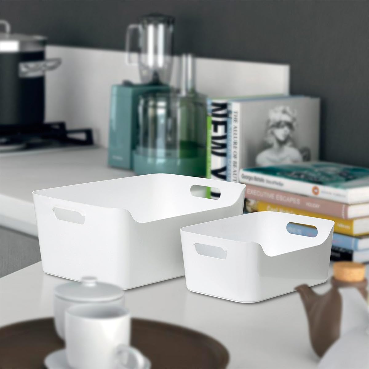 TATAY Storage Basket Integrated Carry Handles Minimalist Design
