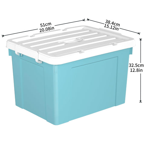 Cetomo 45L*3 Storage Boxes, Carry Plastic Storage Box with Lids, Organizing Container with Handle and Secure Latching Buckles, Stackable, Nestable