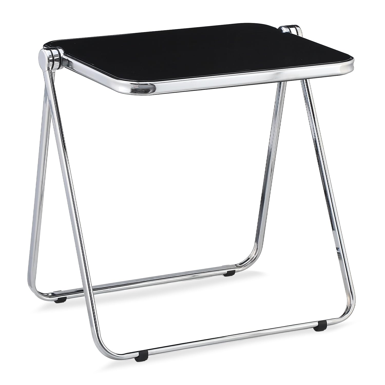 KAIHAOWIN Folding TV Tray Table Clear Acrylic Foldable Desk No Assembly Required Tiny Home Office Side Table Small Computer Desk for Small Spaces