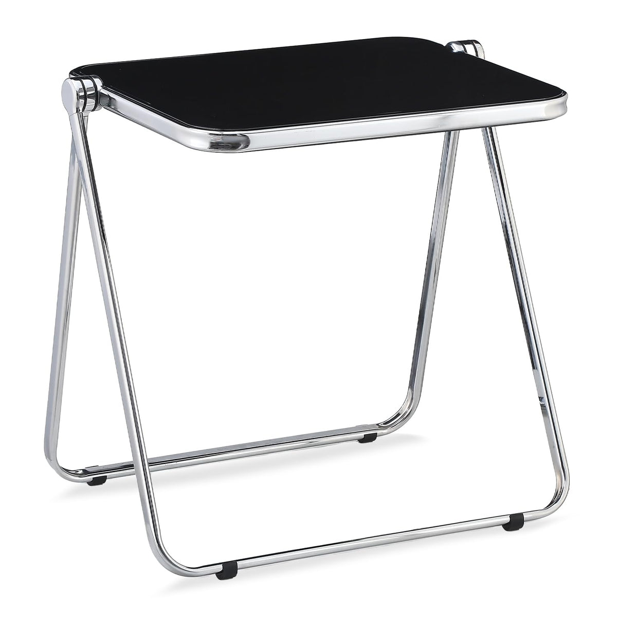 KAIHAOWIN Folding TV Tray Table Clear Acrylic Foldable Desk No Assembly Required Tiny Home Office Side Table Small Computer Desk for Small Spaces