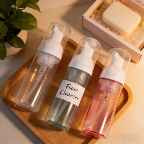 60ml/2oz Foam Pump Bottles,3 Pieces Empty Travel Foam Dispenser Refillable Pump Dispenser for Eyelash Shampoo,Soap,Facial Cleanser,Portable Mini Foam