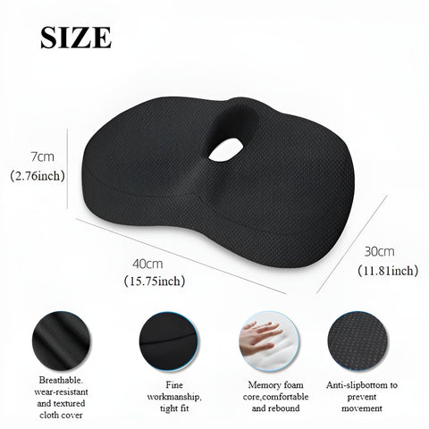 Accmuzzy Donut Cushion Orthopedic Memory Foam, Coccyx Seat Cushion for Tailbone, Sciatica & Hemorrhoid Pain Relief, Pressure Relief Pad for Office