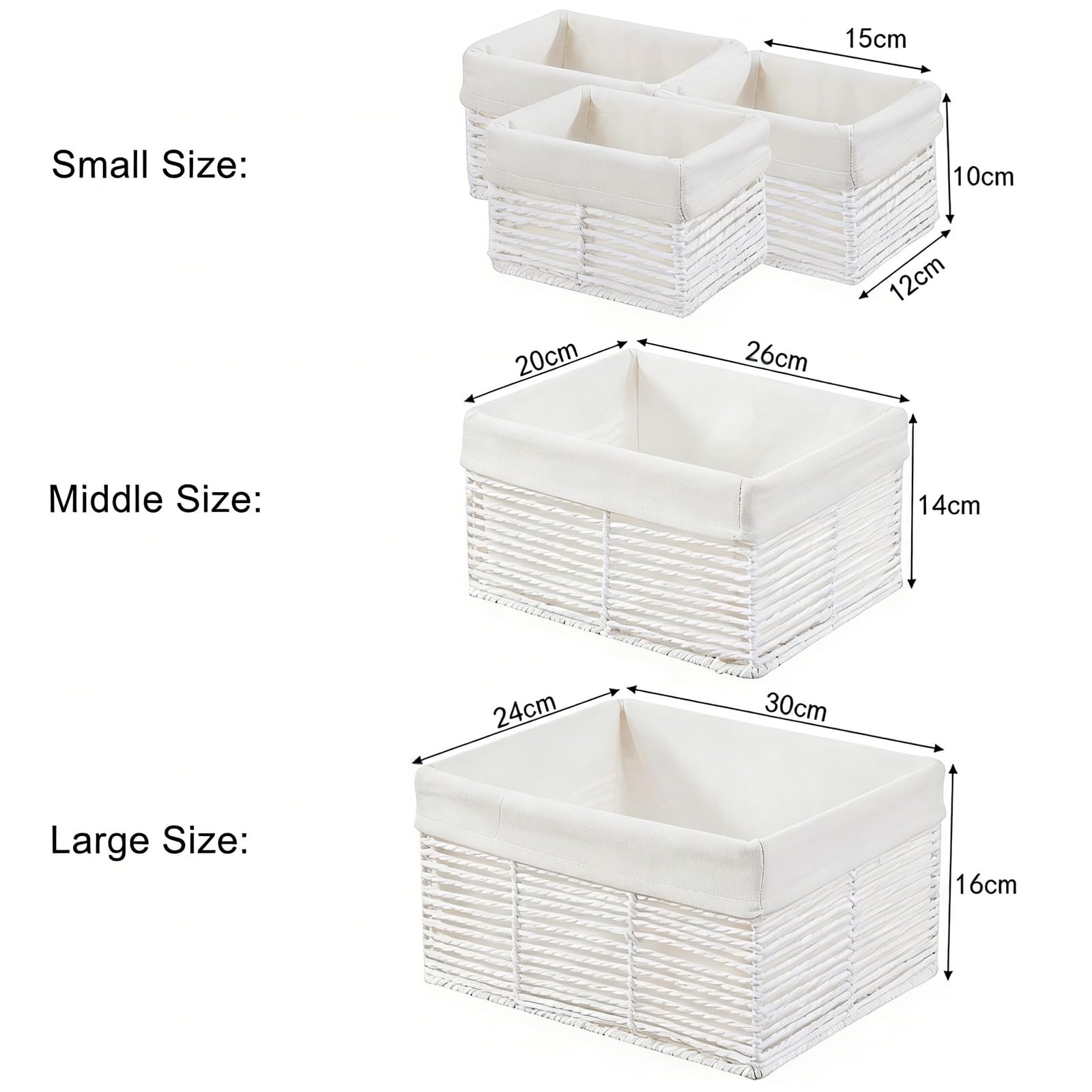Vagusicc Wicker Storage Basket, Set of 5 Hand-Woven Display Hamper Basket, Nesting Natural Wicker Organizer Baskets, Storage Boxes Bin