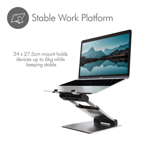 Desire2 Supreme Sit-Stand Laptop Stand | Adjustable Laptop Stand for Desk | Ergonomic Laptop Holder with Quick Release