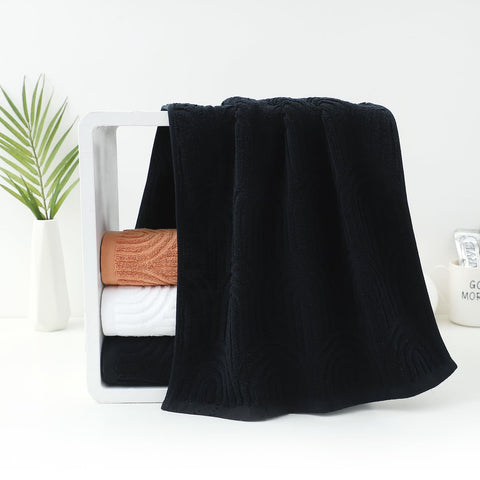 Pidada Hand Towels Set of 2 Striped Pattern 100% Cotton Absorbent Soft Decorative Towel for Bathroom (Black)