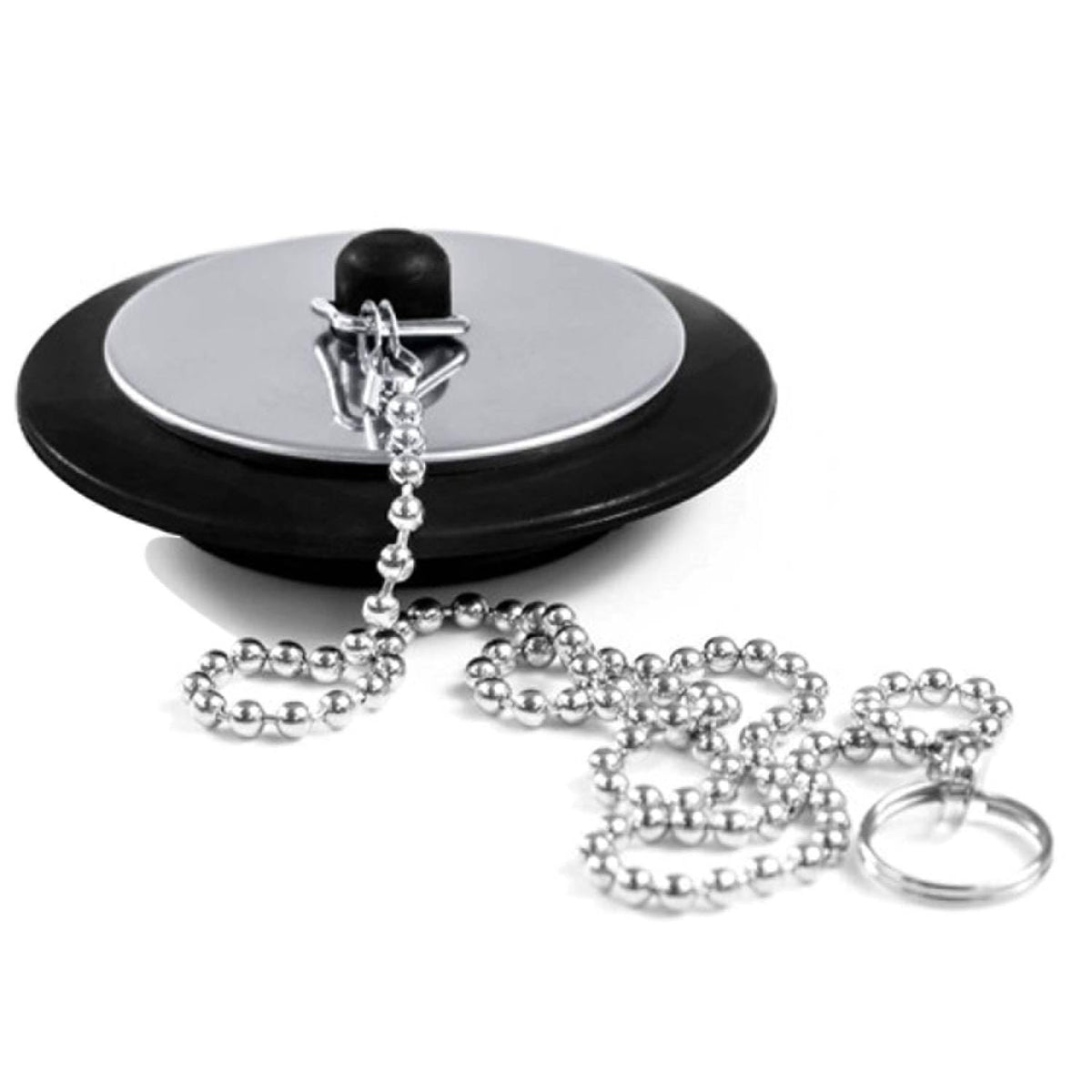 Universal bath plug with Stainless Steel Chain, bath plug replacement, Drain Stopper for Bathroom and Kitchen, bath plug and chain