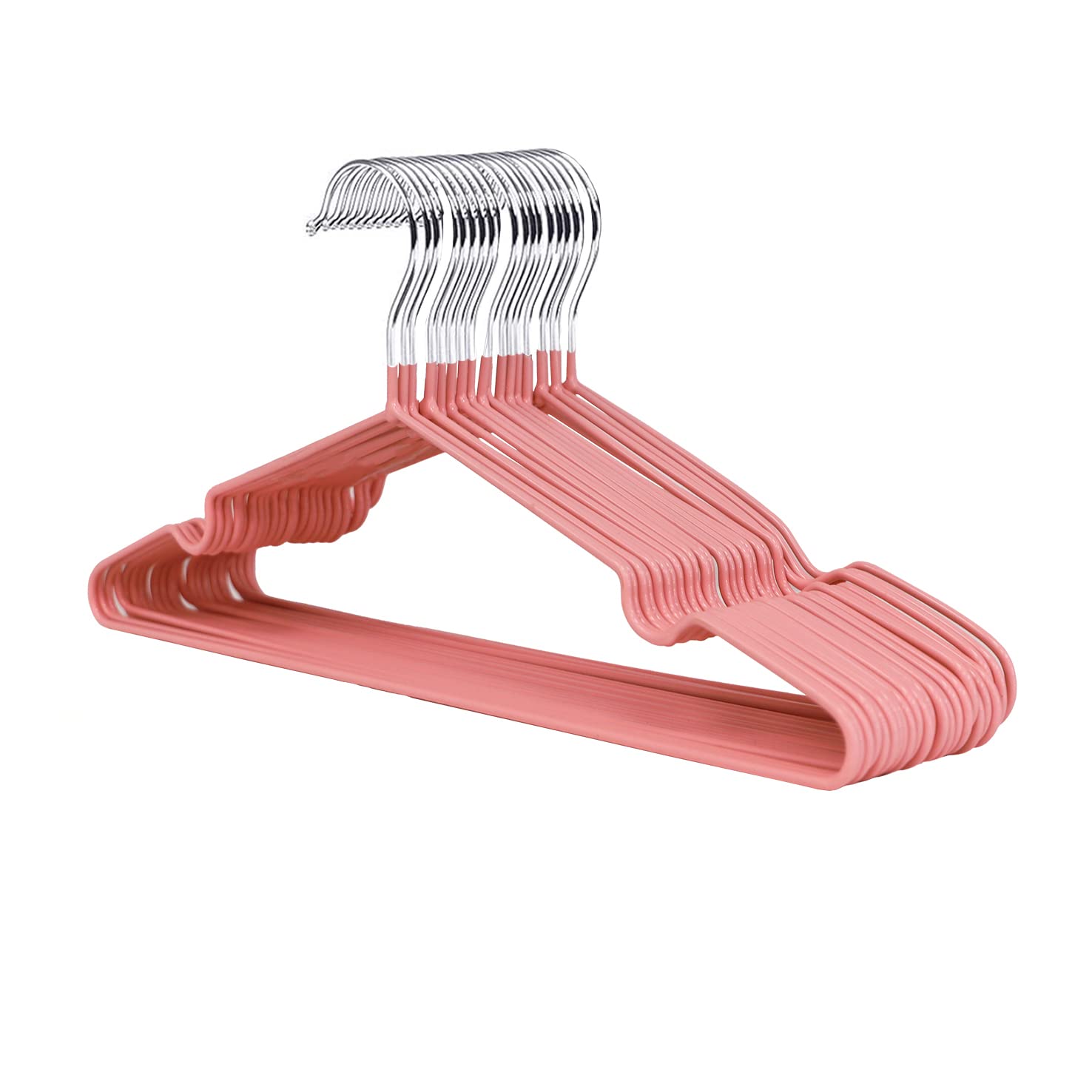 1Above 25x Premium Rubber Coated Metal Hangers - Heavy Duty - Space Saving Organiser Clothes Hangers for Wardrobes Coat Rack Rails Thin and Non-Slip