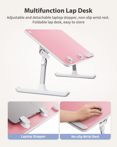 Laptop Bed Tray Desk, SAIJI Adjustable Laptop Table with Foldable Leg