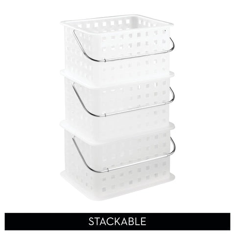 InterDesign Storage Organizer Basket, for Bathroom, Health and Beauty Products - Small, Frost
