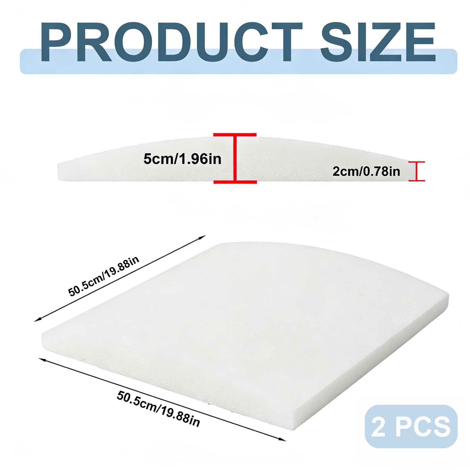 CAAGGMM Sofa Cushion Support, 2 Pack 50.5 x 50.5 cm Couch Cushion Support for Sagging Seat, Foam Sofa Supportive Boards, Repair Foam for Sagging Seat